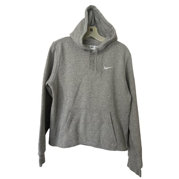 Nike Tops - Nike‎ Gray Fleece Raw Hem Pullover Hoodie Size Small